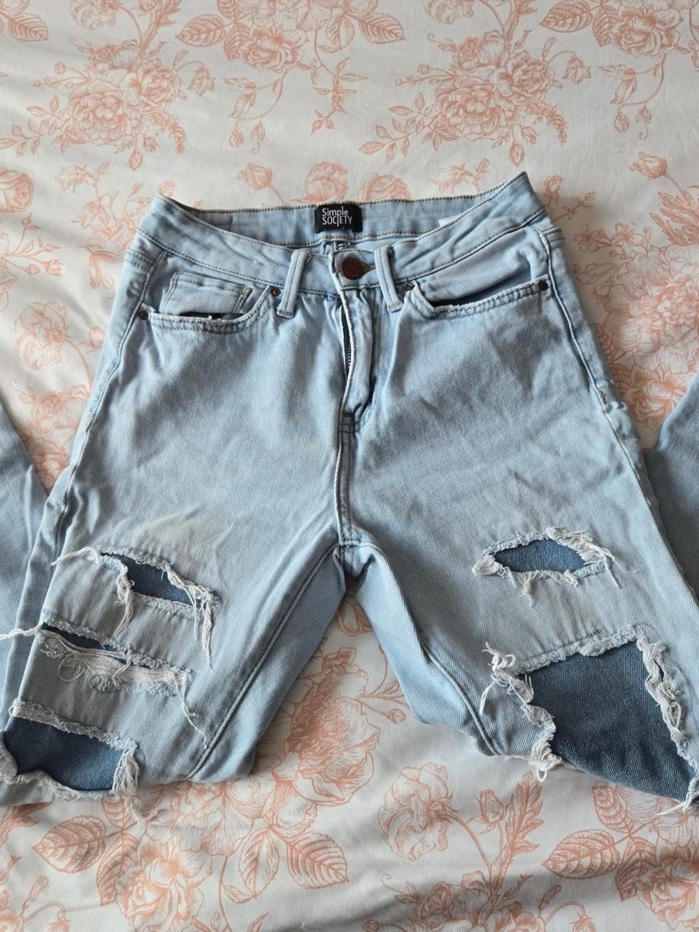 Simple Society Light Blue Distressed Skinny Jeans